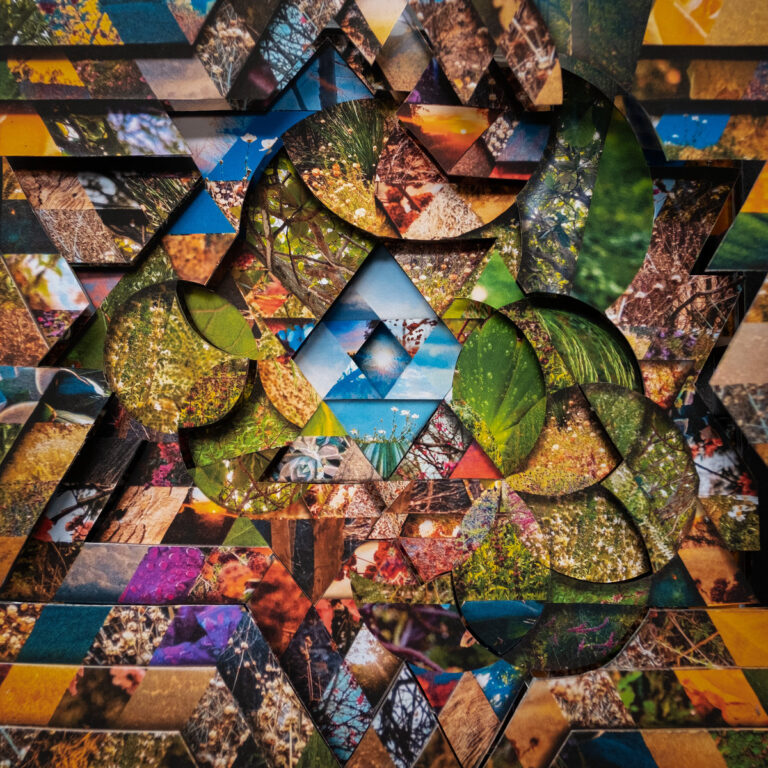 Album cover showing a kaleidoscope of colours and images