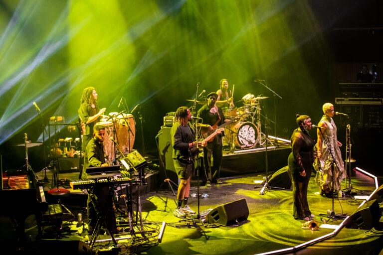 Kokoroko on stage at Royal Festival Hall
