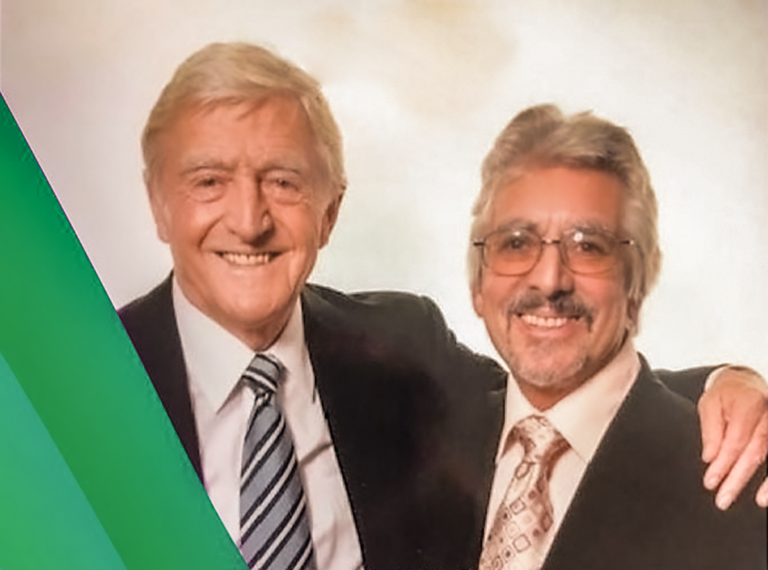 Michael Parkinson and Laurie Holloway